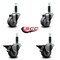 Service Caster 3'' Gray Poly Wheel Swivel 1'' Expanding Stem Caster Set 2 Brakes, 4PK SCC-EX20S314-PPUB-2-PLB-2-1 - alternate 4
